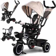 Kolmerattaline jalgratas Tiny Bike 3in1 SP0650 BE, must/beež