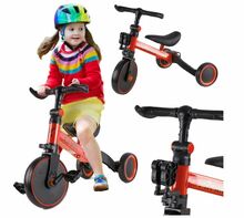 Kolmerattaline jalgratas Trike Fix Mini 3in1 pedaalidega, punane