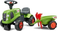 Tõuketraktor Falk Baby Claas 212C, roheline, haagisega
