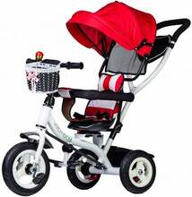 Kolmerattaline EcoToys, valge/punane