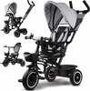Kolmerattaline jalgratas Tiny Bike 3in1 katusega ROTATABLE SP0650, must/hall