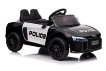 Kahekohaline laste elektriauto Roger Audi R8 Police, must
