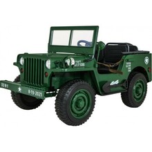 Laste elektriauto Ramiz Retro Military 4x4, roheline