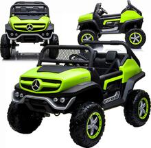 Kahekohaline laste elektriauto Lean Cars Mercedes Unimog, roheline