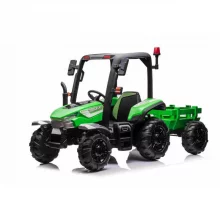 Laste elektriline traktor Ramiz Blast haagisega, roheline