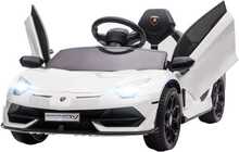 Ühekohaline laste elektriauto Homcom Lamborghini Aventador SVJ Roadster, valge