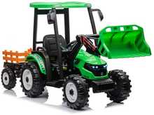Akuga traktor Lean Cars Hercules 24V, roheline, haagisega