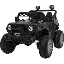 Kahekohaline laste elektriauto Jeep Off Road 4x4, must