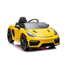 Laste elektriauto Ramiz Porsche 718, värvitud kollane