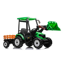 Laste elektriline traktor Ramiz Mega D68 haagisega, roheline
