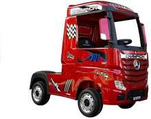 Laste elektriveok Lean Cars Mercedes Actros, punane lakitud, MP4