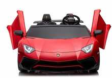 Kahekohaline laste elektriauto Lamborghini Aventador SV Strong, punane