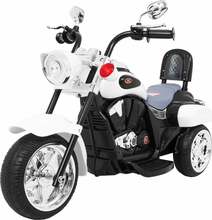 Laste elektriline mootorratas Ramiz NightBike Chopper, valge