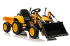 Ühekohaline laste elektriline traktor-ekskavaator Lean Cars BW-X002A, kollane
