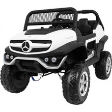 Kahekohaline laste elektriauto Ramiz Mercedes Benz Unimog, valge