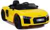 Kahekohaline laste elektriauto Lean Cars Audi R8, kollane