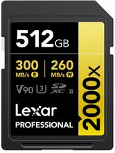 Mälukaart Lexar Professional 2000x LSD2000512G-RNNNG SDXC, UHS-II, U3, V90, CL10, 512GB
