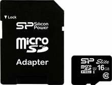 Mälukaart Silicon Power Elite SP016GBSTHBU1V10-SP, microSDHC, UHS-I, CL10, 16GB