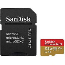 Mälukaart SanDisk Extreme Plus SDSQXBD-128G-GN6MA microSDXC, UHS-I, 128GB, punane/kollane