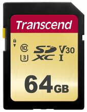 Mälukaart Transcend 500S TS64GSDC500S, SDXC, UHS-I, CL10, 64GB