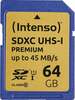 Mälukaart Intenso SDXC, UHS-I, CL10, 64GB