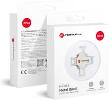 Mälupulk Forcell F-DATA Metal Quad, USB3.2 Gen 1, 32GB, hõbe