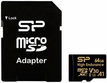 Mälukaart Silicon Power High Endurance SP064GBSTXDV3V1HSP microSDXC, 64GB