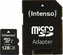 Mälukaart Intenso microSDXC + Adapter, UHS-I, CL10, 128GB
