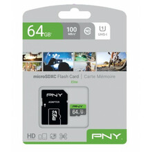 Mälukaart PNY Micro SDXC P-SDUX64U185GW-GE, UHS-I, CL10, 64GB