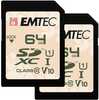 Mälukaart Emtec SD UHS-I U1 V10, 64GB, 2 tk