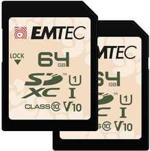Mälukaart Emtec SD UHS-I U1 V10, 64GB, 2 tk