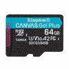 Mälukaart Kingston Canvas Go Plus SDCG3, microSDXC, UHS-I, CL10, 64GB