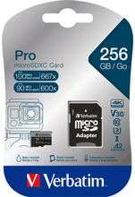 Mälukaart Verbatim microSDXC Pro, UHS-I, CL10, 256GB