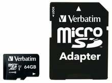 Mälukaart Verbatim Micro SDXC, UHS-I, CL10, 64GB