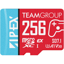 Mälukaart Team Group Apex SD7.1 MicroSDXC, 256GB, punane/sinine