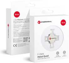 Mälukaart Forcell F-DATA Metal Quad, USB3.2 Gen 1, 16GB, hõbe