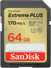 Mälukaart Sandisk Extreme Plus SDSDXW2-064G-GNCIN, SDXC, UHS-I, 64GB