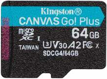 Mälukaart Kingston Canvas Go Plus SDCG4, microSDXC, UHS-I, CL10, 64GB