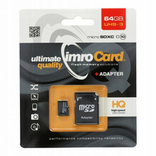 Mälukaart IMRO UHS-3 ADP, MicroSDXC, 64GB