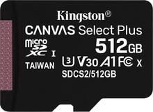 Mälukaart Kingston Canvas Select SDCS2/512GBSP, microSDXC, UHS-I, CL10, 512GB
