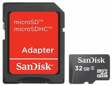 Mälukaart Sandisk SDSDQM-032G-B35A Plus adapter microSDHC, CL4, 32GB