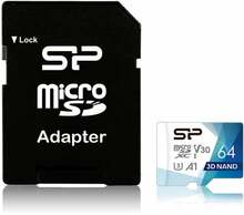 Mälukaart Silicon Power Superior Pro SP064GBSTXDU3V20AB, microSDXC, UHS-I, CL10, 64GB