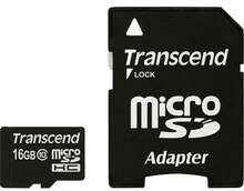 Mälukaart Transcend microSDHC, 16GB
