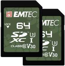 Mälukaart Emtec SD UHS-I U3 V30, 64GB, 2 tk