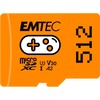 Mälukaart Emtec microSDXC UHS-I U3 V30 Gaming, 512GB, oranž