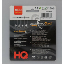 Mälukaart Imro Micro SDHC PAMIMRSDG0007, UHS-I, CL10, 16GB