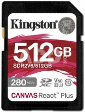 Mälukaart Kingston Canvas React Plus SDR2V6, SDXC, UHS-II, V60, 512GB