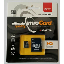 Mälukaart Imro microSDHC, 8GB, CL4 + adapter