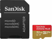 Mälukaart Sandisk Extreme Plus SDSQXBG-032G-GN6MA microSDHC, UHS-I, CL10, 32GB