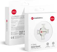 Mälupulk Forcell F-DATA Metal Quad, USB3.2 Gen 1, 128GB, hõbe